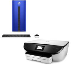 HP Pavilion 550-101na Desktop PC & ENVY 5546 All-in-One Printer Bundle - Blue